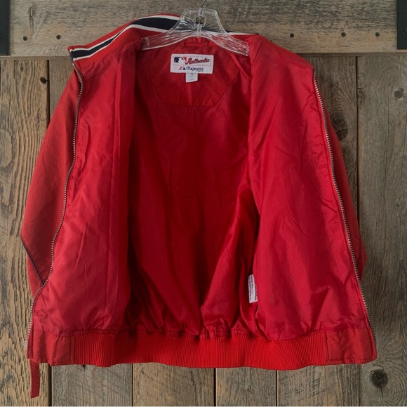 Boy’s M 10/12 MAJESTIC Authentic Collection MLB RED SOX Dugout Zip Up Red Jacket - Picture 14 of 16